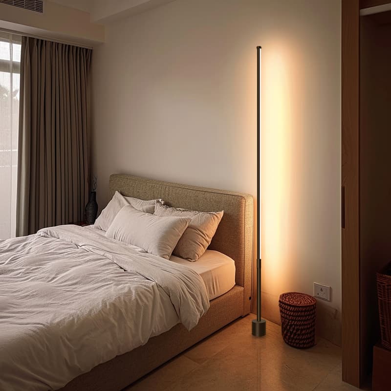 Nordic LED Floor Lamp – Minimalist Standing Bedside & Living Room Ambient Light