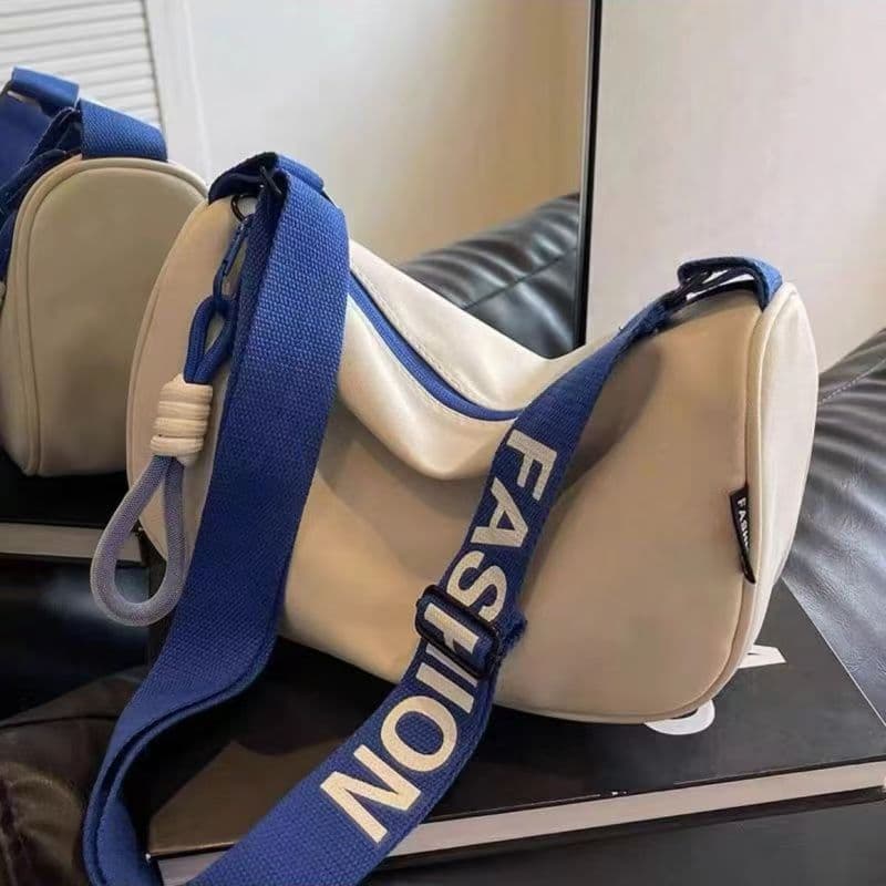 Large Nylon Canvas Ladies Bag – Fashionable Casual Wide-Strap Shoulder Bag